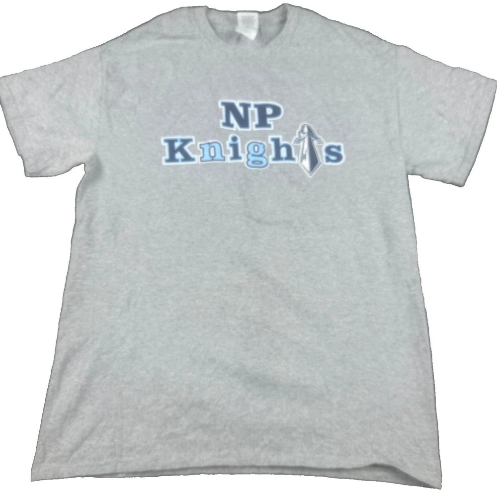 Gildan Mens NP Knights Graphic T-Shirt Medium Gray Short Sleeve Crew Neck Tee
